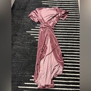 Promesa Mauve Velvet Wrap Dress
